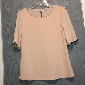 Calvin Klein Blush top with split sleeves